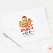 Gebacken mit Liebe Holiday Cookie Geschenk Runder Aufkleber (Umschlag)