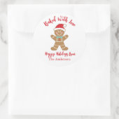 Gebacken mit Liebe Holiday Gingerbrot Weihnachten Runder Aufkleber (Tasche)