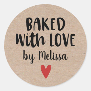 Gebacken mit Liebe Homemade Kraft Sticker