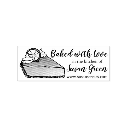 Gebacken mit Liebe Key Limon Pie Slice Bäckerei St Gummistempel (Prägung)