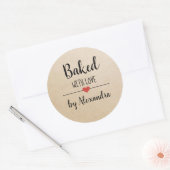 Gebacken mit Liebe Kraftskript Name Classic Round  Runder Aufkleber (Umschlag)