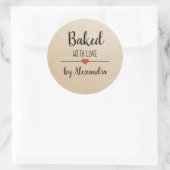 Gebacken mit Liebe Kraftskript Name Classic Round  Runder Aufkleber (Tasche)