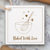 Gebacken mit Liebe l Minimal Utensil Bäckerei Koch Geschenkanhänger