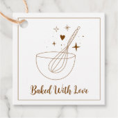 Gebacken mit Liebe l Minimal Utensil Bäckerei Koch Geschenkanhänger (Vorderseite)