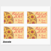 Gebacken mit Liebe, maßgeschneiderte Ananas-Aufkle Rechteckiger Aufkleber (Blatt)