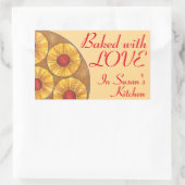 Gebacken mit Liebe, maßgeschneiderte Ananas-Aufkle Rechteckiger Aufkleber (Tasche)