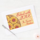 Gebacken mit Liebe, maßgeschneiderte Ananas-Aufkle Rechteckiger Aufkleber (Umschlag)