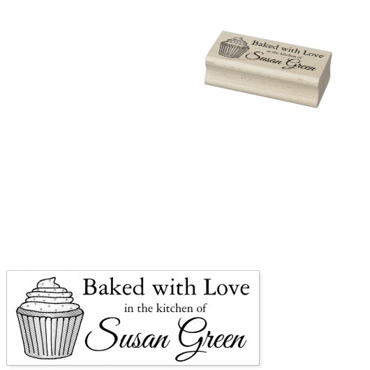 Gebacken mit Liebe Mattiert Cupcake Sprinkles Kuch Gummistempel (Stempel)