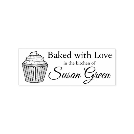 Gebacken mit Liebe Mattiert Cupcake Sprinkles Kuch Gummistempel (Prägung)