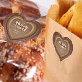 Gebacken mit Liebe Niedliche Choco Brown Goods Pak Herz-Aufkleber