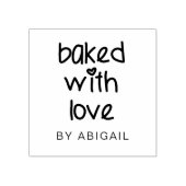 gebacken mit Liebe - Niedliche Typografie Personal Gummistempel (Prägung)
