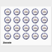 Gebacken mit Liebe, Oma's Blueberry Pie Labels Runder Aufkleber (Blatt)