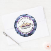 Gebacken mit Liebe, Oma's Blueberry Pie Labels Runder Aufkleber (Umschlag)