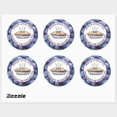 Gebacken mit Liebe, Oma's Blueberry Pie Labels Runder Aufkleber (Blatt)