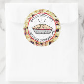 Gebacken mit Liebe, Oma's Cherry Pie Geschenketike Runder Aufkleber (Tasche)
