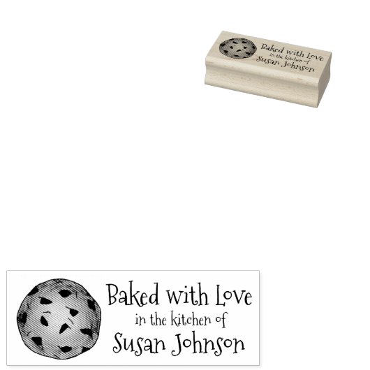 Gebacken mit Liebe Personalisierte Schokolade Chip Gummistempel (Stempel)