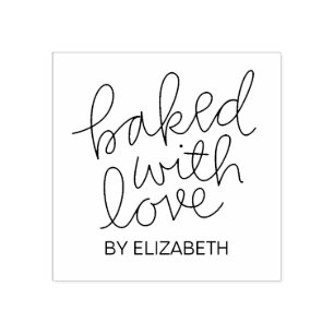 Gebacken mit Liebe-personalisierter Gummistempel