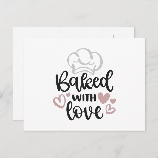 gebacken mit Liebe Postkarte (Vorne/Hinten)
