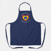 gebacken mit Liebe Rainbow Heart Custom Text Navy Schürze (Vorderseite)