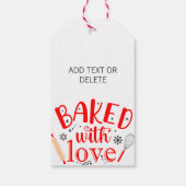 Gebacken mit Liebe Red Holiday Modern Geschenkanhänger (Rückseite)