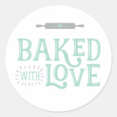 gebacken mit Liebe rund Aufkleber (Vorderseite)