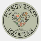 gebacken mit Liebe Runder Aufkleber (Vorderseite)