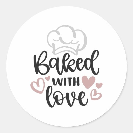 gebacken mit Liebe Runder Aufkleber (Vorderseite)