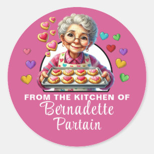 gebacken mit Liebe Runder Aufkleber