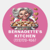 gebacken mit Liebe Runder Aufkleber (Vorderseite)