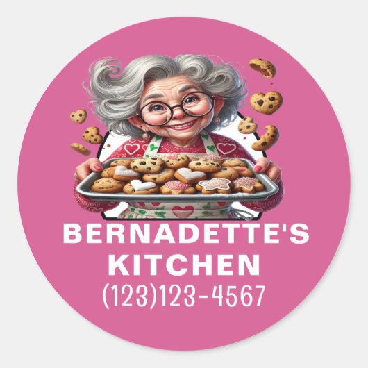 gebacken mit Liebe Runder Aufkleber (Vorderseite)