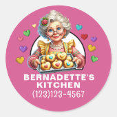 gebacken mit Liebe Runder Aufkleber (Vorderseite)