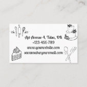 Gebacken mit Liebe Schwarz & Weiß Bäckerei Visitenkarte (Rückseite)