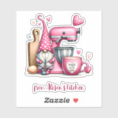 Gebacken mit Liebe von jedermanns Küche Aufkleber (Blatt)