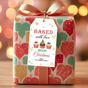 Gebacken mit Liebe, Weihnachts Gefallen Tags Geschenkanhänger
