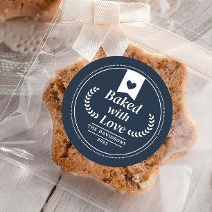 Gebacken mit Liebe Weihnachtsfeiertag Backen Runder Aufkleber