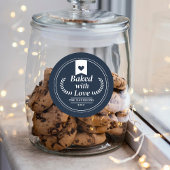 Gebacken mit Liebe Weihnachtsfeiertag Backen Runder Aufkleber