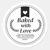 Gebacken mit Liebe Weihnachtsgebäck Runder Aufkleber (Vorderseite)