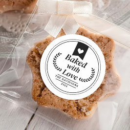 Gebacken mit Liebe Weihnachtsgebäck Runder Aufkleber