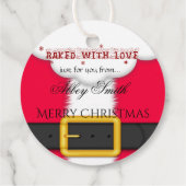 Gebacken mit Liebe Weihnachtsmann Frohe Weihnachte Geschenkanhänger (Rückseite)