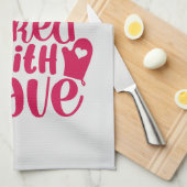 Gebacken mit Liebe Zitat Rotes Herz Pearl Geschirrtuch (Viertel Falte)