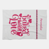 Gebacken mit Liebe Zitat Rotes Herz Pearl Geschirrtuch (Horizontal)
