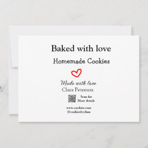 Gebacken mit Liebe Zuhause Cookies hinzufügen QR m Feiertagskarte