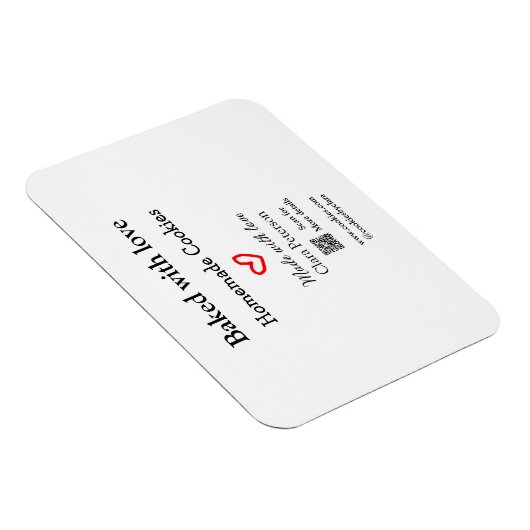 Gebacken mit Liebe Zuhause Cookies hinzufügen QR m Magnet (Rechte Seite)