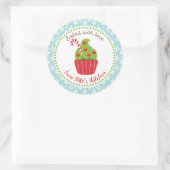 Gebacken mit Weihnachtsklebern der Liebe Runder Aufkleber (Tasche)