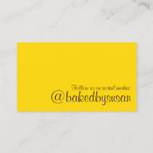 Gebacken von Boston Cream Pie Cake Slice Bäckerei Visitenkarte (Rückseite)