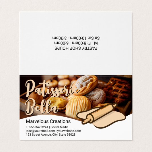 Gebackene Blätter | Button und Teig, rollen Visitenkarten (Außenseite Aufgefaltet)