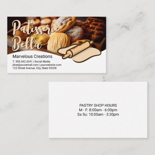 Gebackene Blätter | Button- und Teiggeschäft Ca Visitenkarte (Vorne/Hinten)