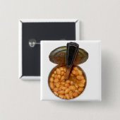 Gebackene Bohnen in der Blechdose mit Löffel Button (Vorne & Hinten)