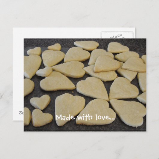 Gebackene herzförmige Kekse Postkarte (Vorne/Hinten)