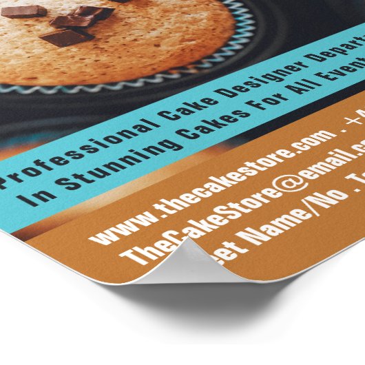 Gebackene Kuchen, Bäckerei, Kuchenwerbung Poster (Ecke)